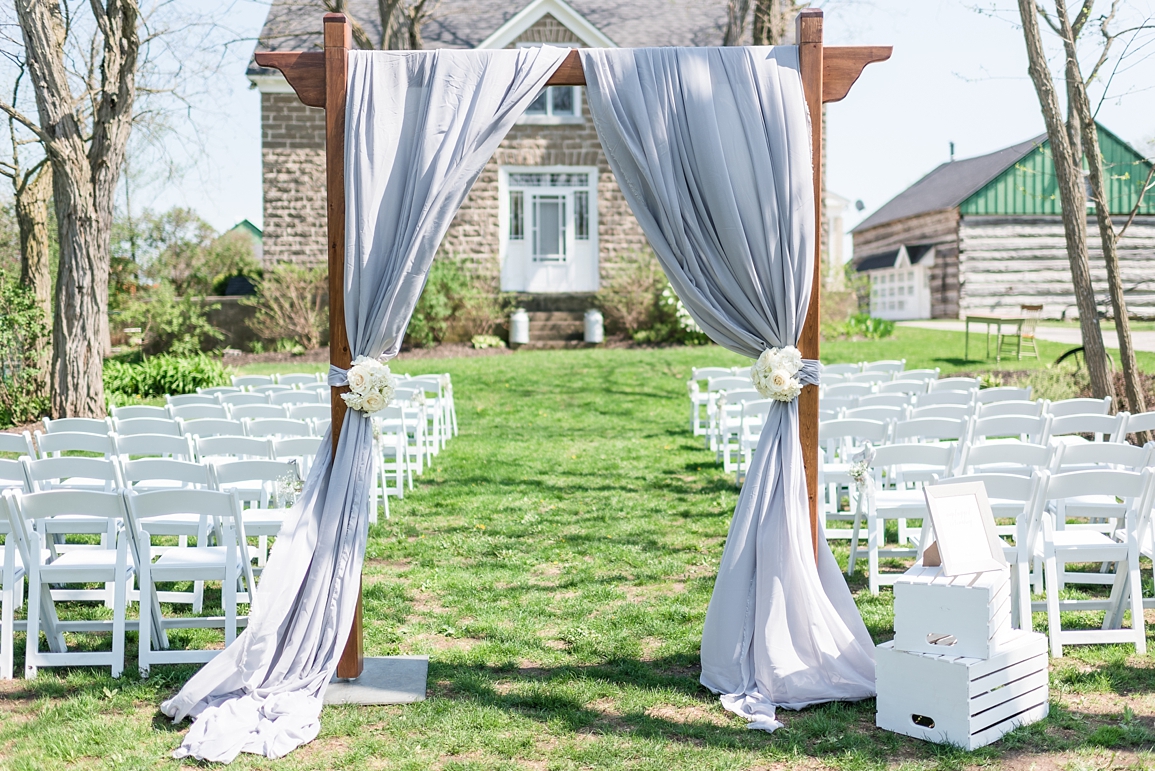 stonefields in front of the farmhouse ceremony