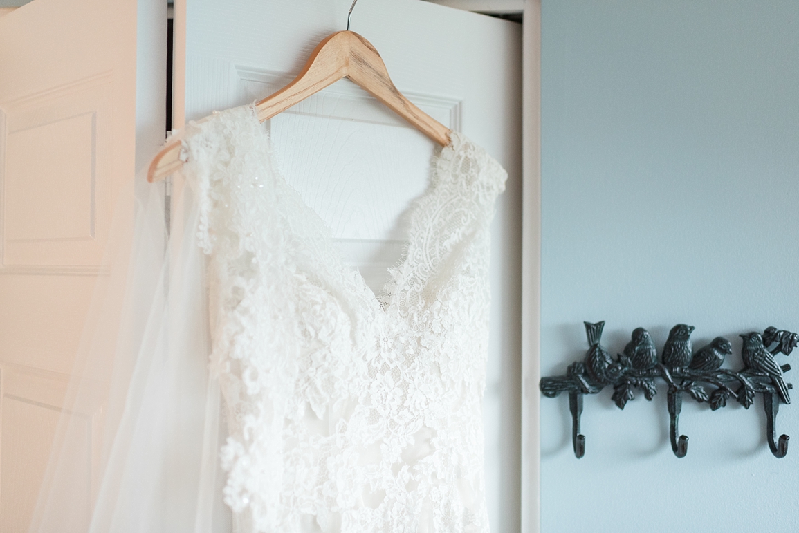 empire lace wedding gown