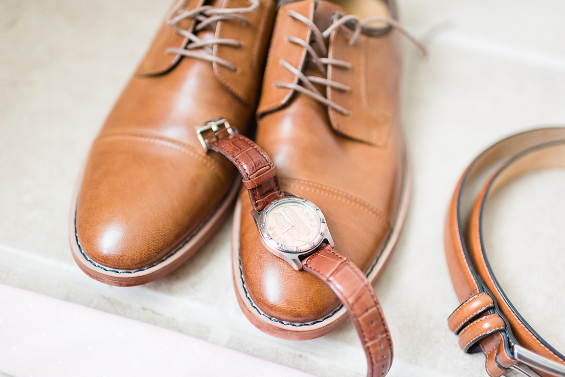 Tan leather dress shoes
