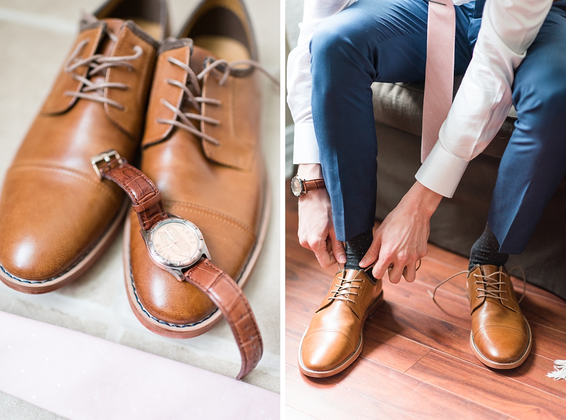 Tan leather dress shoes