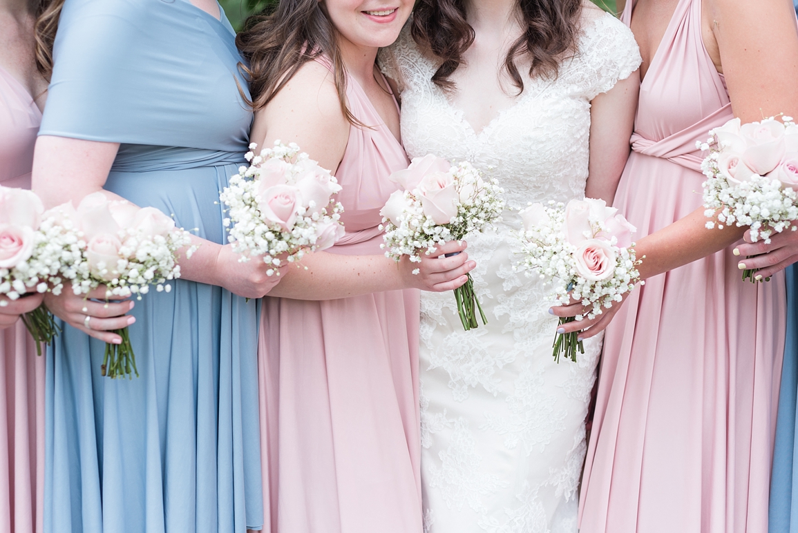 Pink and blue wedding party