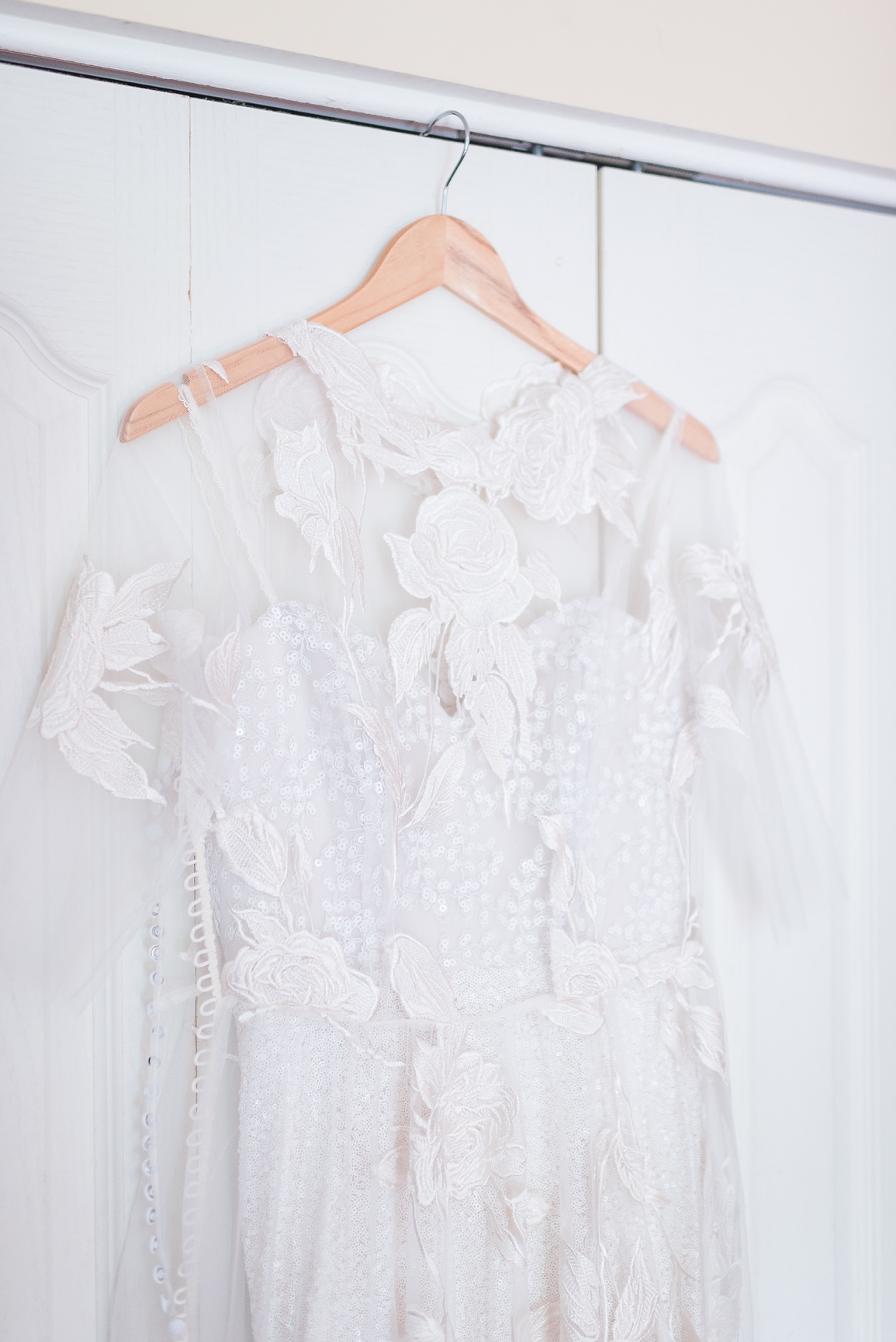 Custom lace wedding gown