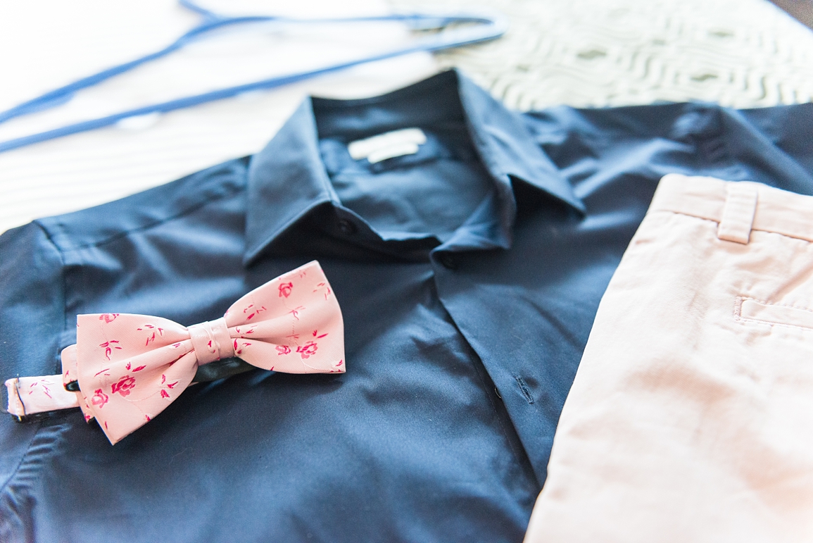 Navy blue and pink mens wedidng attire