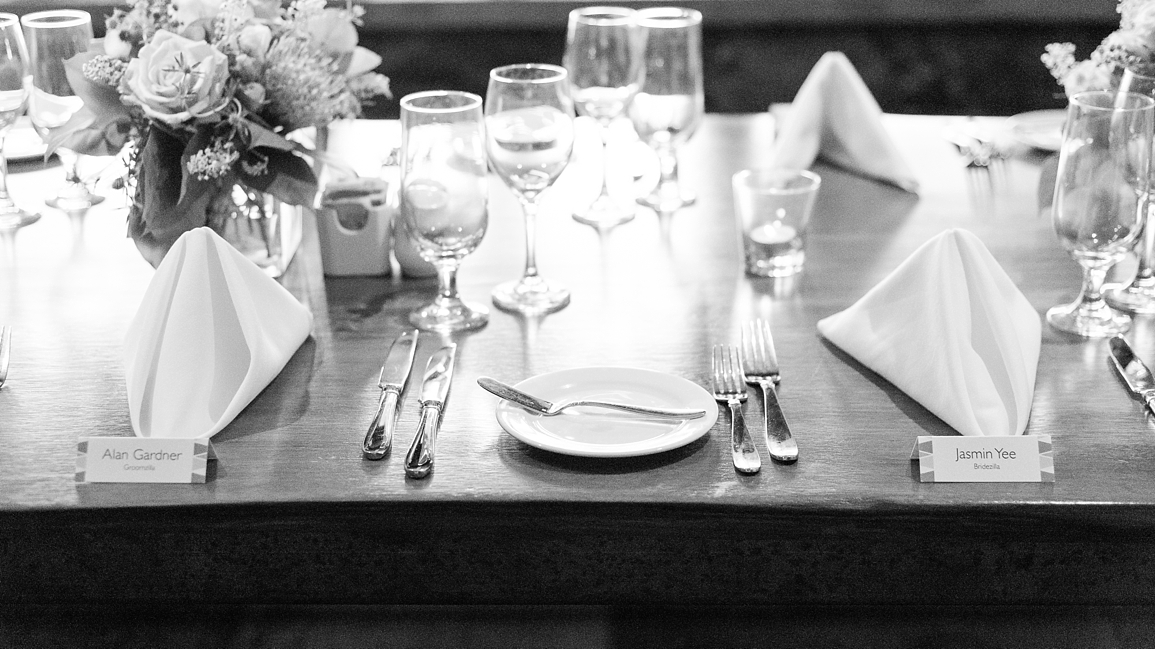 Harvest table wedding dinner