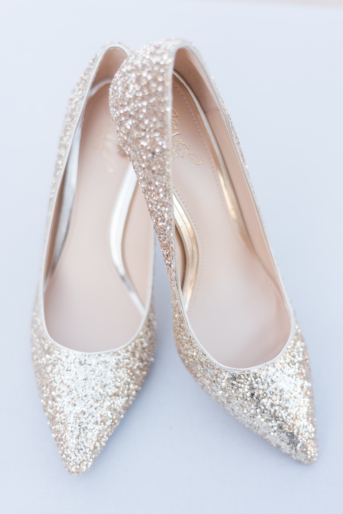 Gold sparkly badgey mischka shoes