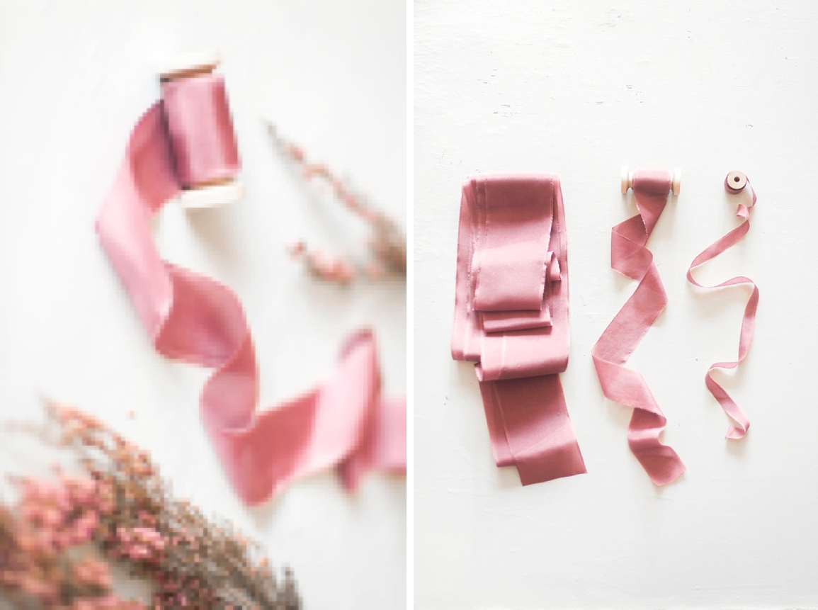 Silk ribbons for wedding photos