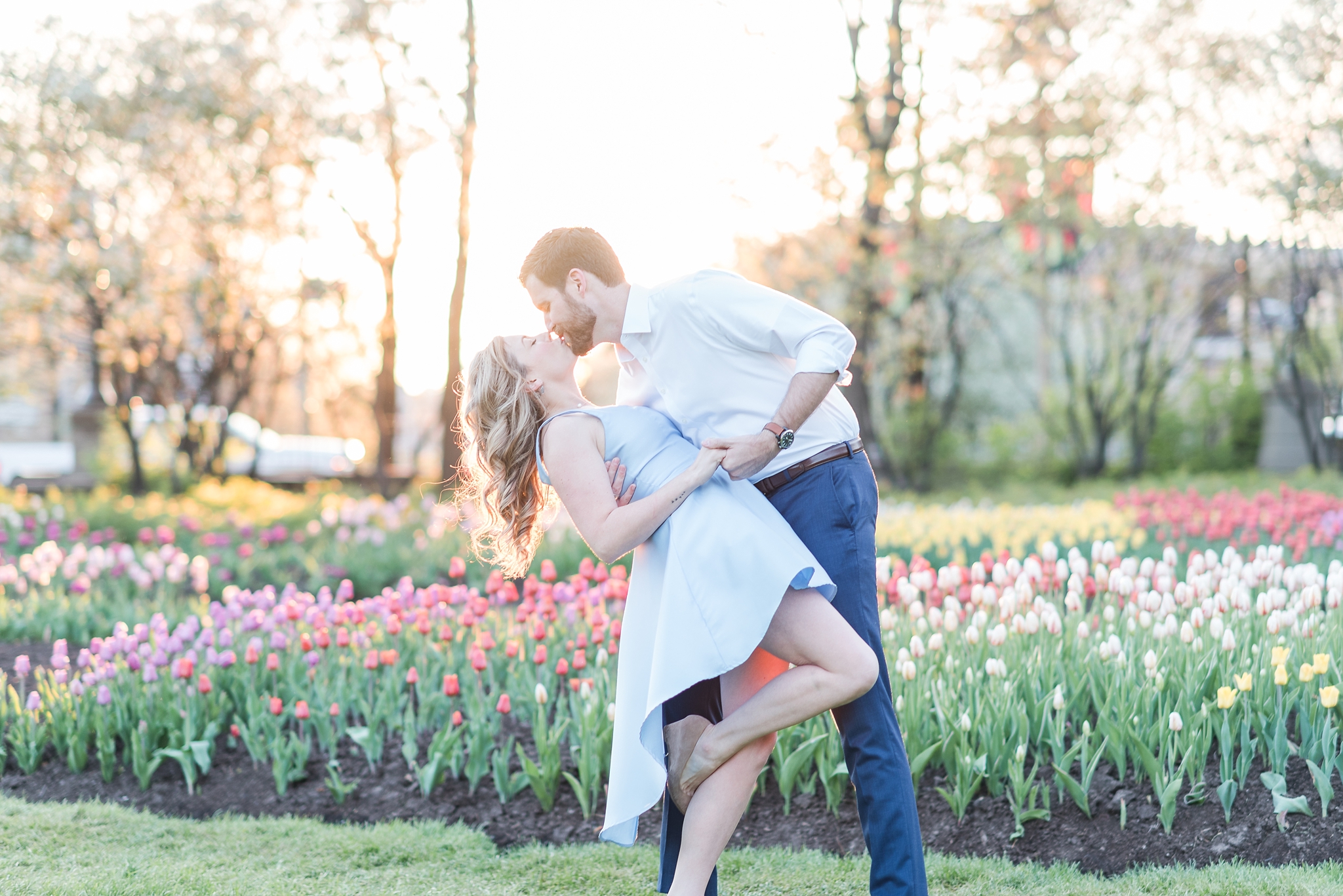 A spring canadian tulip festival engagement session in ottawa