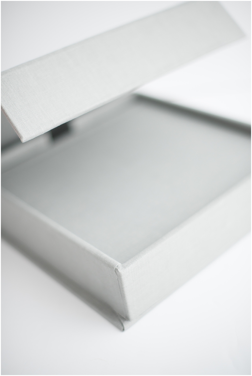 Grey linen wedding album box