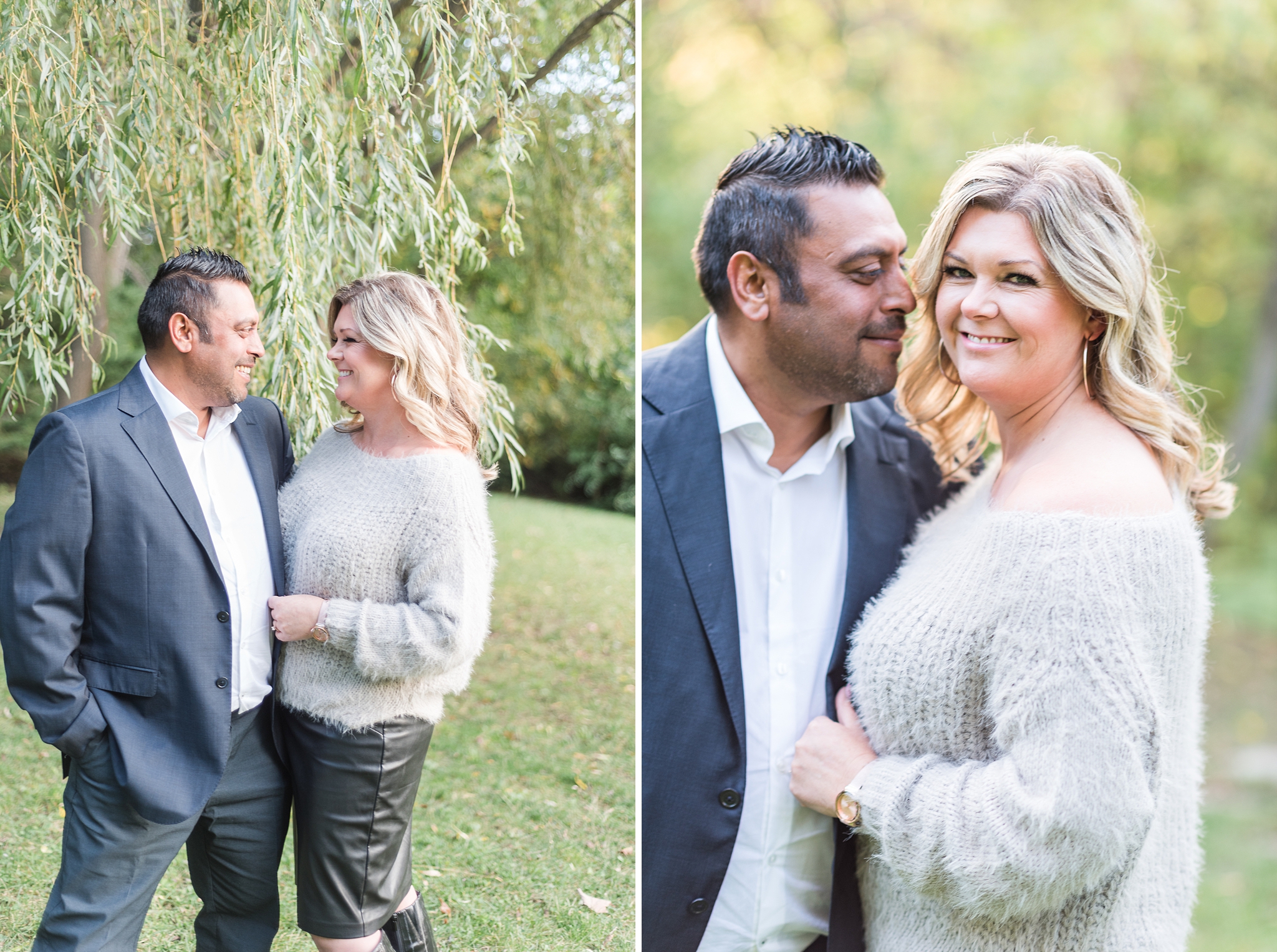 Kelly and kris’ autumn engagement session photos in manotick around watson’s mill
