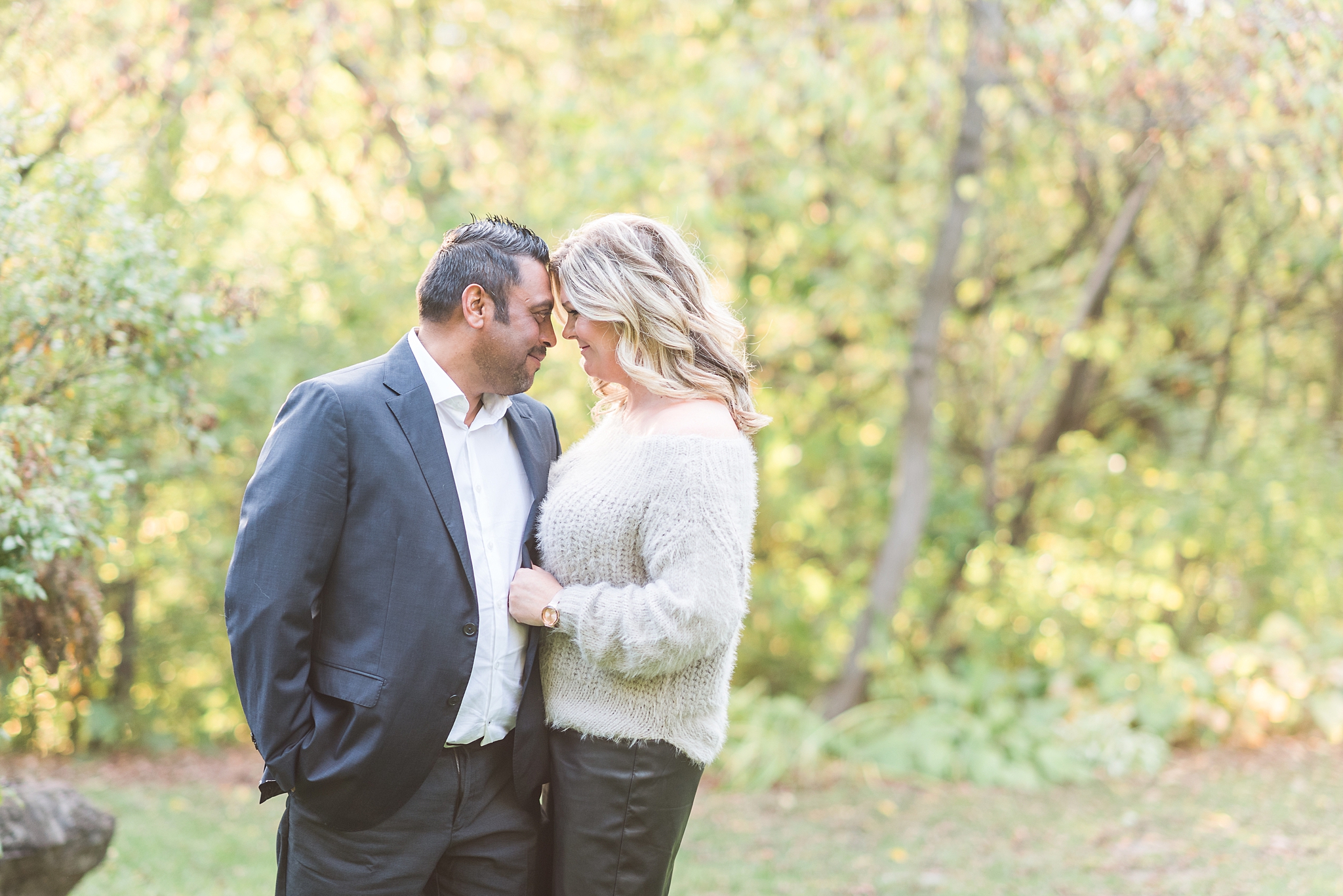Kelly and Kris’ autumn engagement session photos in Manotick around Watson’s Mill